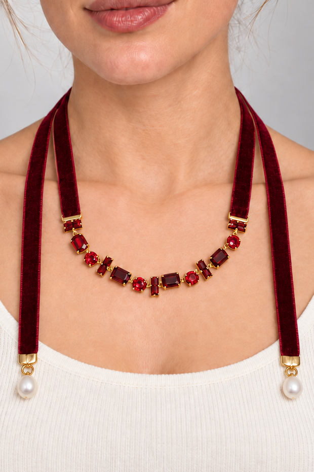 Chocker in velluto |Colore:Bordeaux