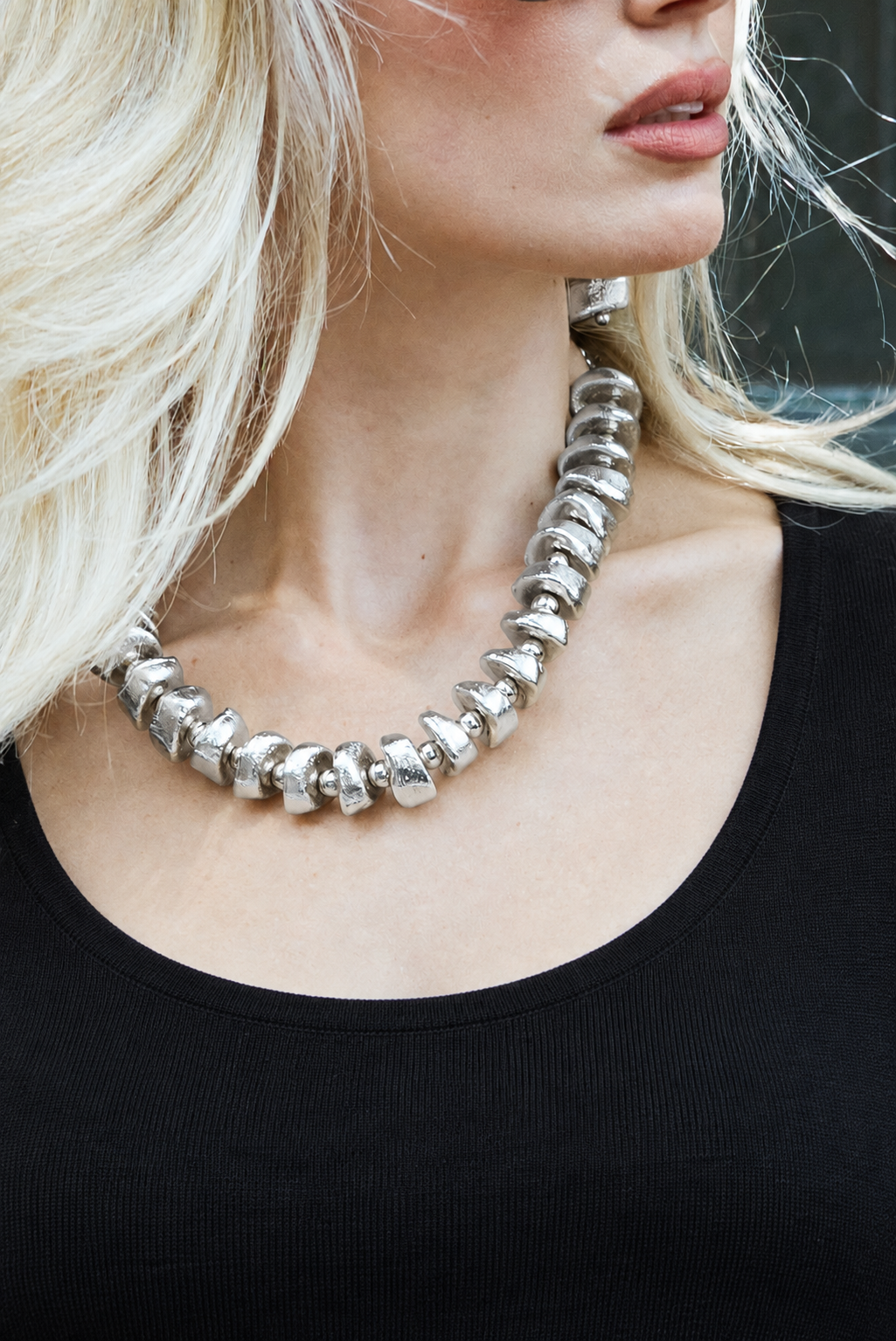 Collana geometrica|Colore:Argento