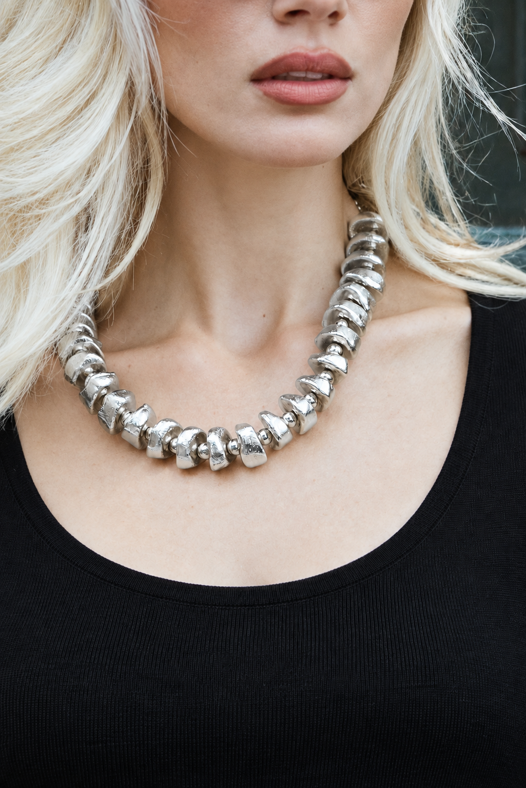Collana geometrica|Colore:Argento
