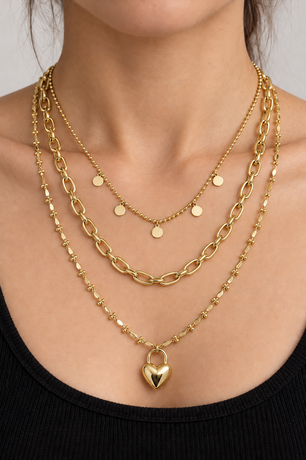 Set di collane multi-filo |Colore:Oro