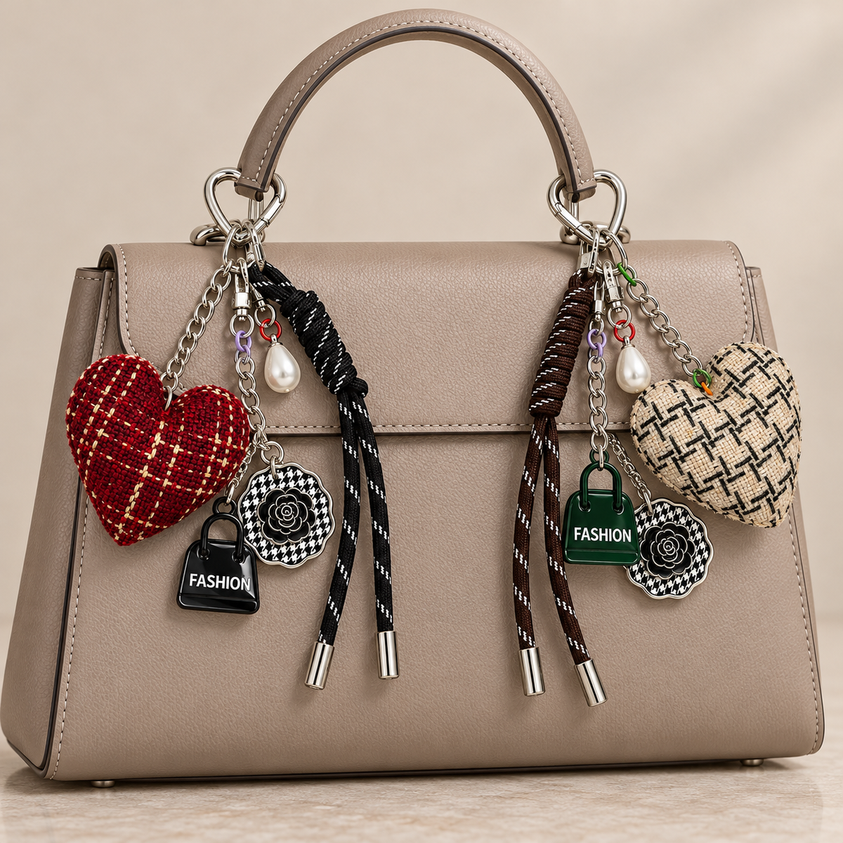 Portachiavi charm |Colore:Marrone