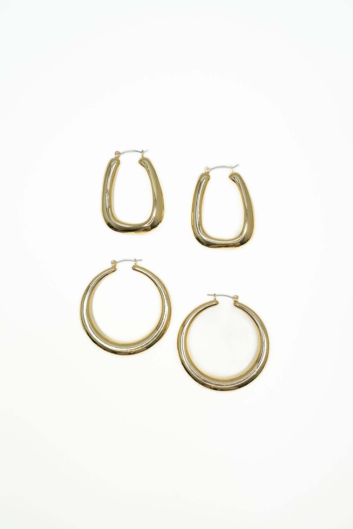 Coppia di orecchini forme geometriche |Colore:Oro
