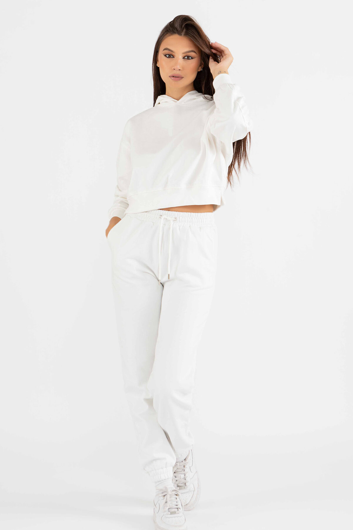 Felpa cropped cappuccio - immagine 6