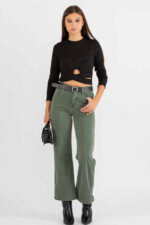 Maglia cropped con fasce